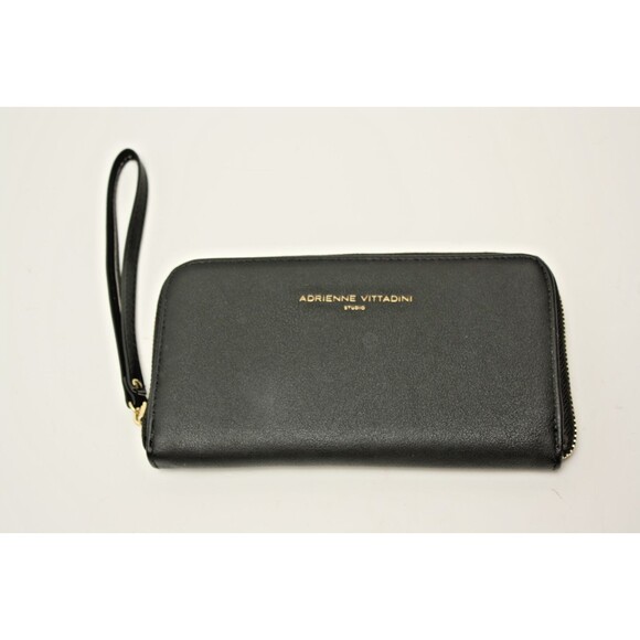Adrienne Vittadini Studio Clutch Wristlet Wallet Black Phone Charging - Picture 3 of 7